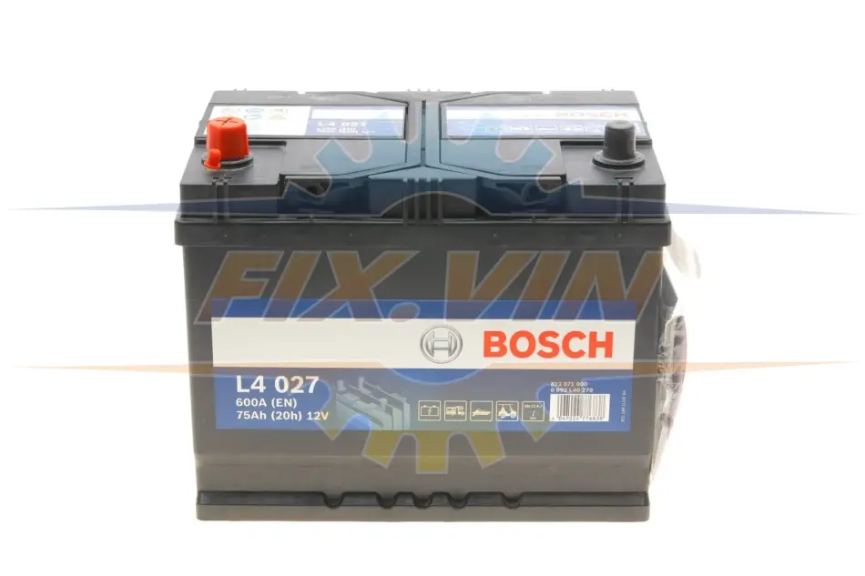 Акумулятор Bosch 12В/75Аг/600А/18,1кг BOSCH 0 092 L40 270 (фото 1)