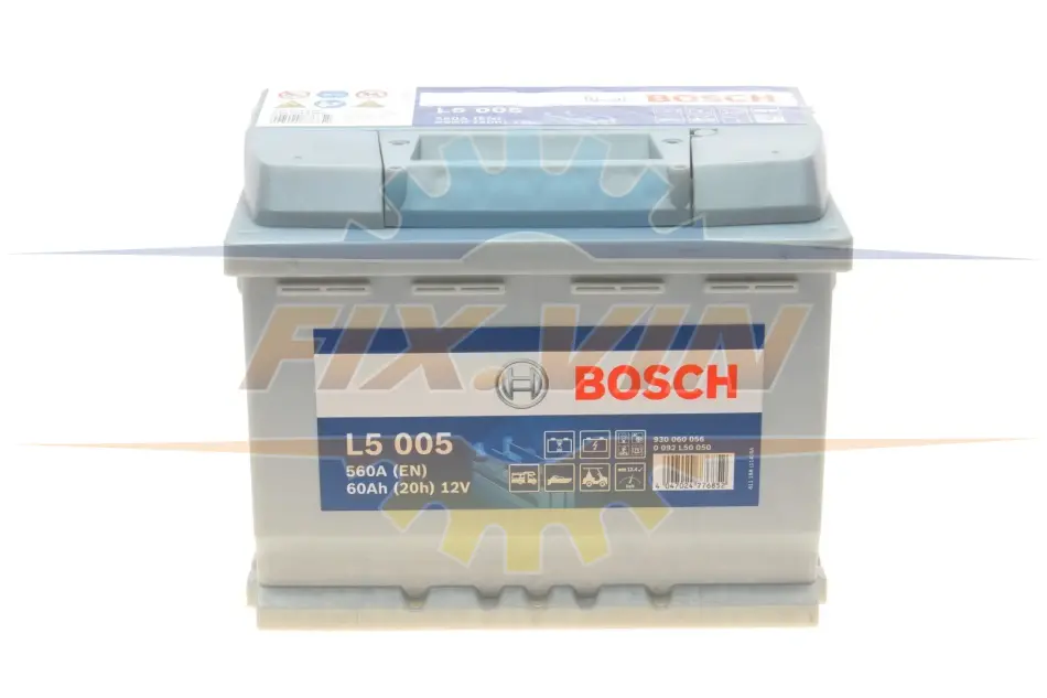 Акумулятор Bosch 12В/60Аг/560А/16,93кг BOSCH 0 092 L50 050 (фото 1)
