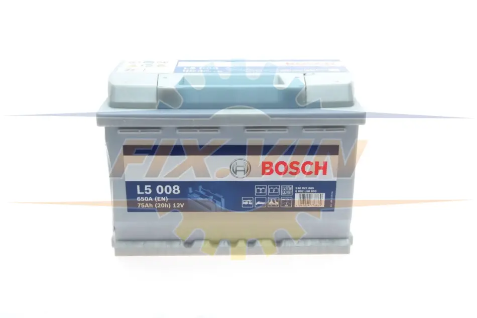 Акумулятор Bosch 12В/75Аг/650А/18,91кг BOSCH 0 092 L50 080 (фото 1)
