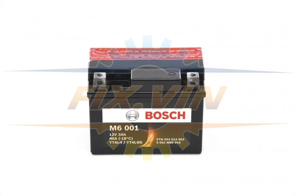 Мотоциклетна АКБ AGM 12V 3 А*ч 40А - заміна на 0986FA1090 BOSCH 0092M60010 (фото 1)