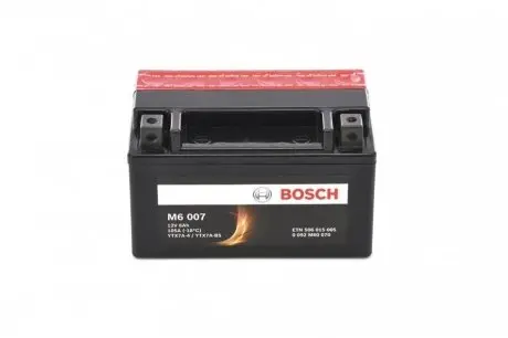 Мотоциклетна АКБ AGM 12V 6 А*ч 105А - заміна на 0986FA1080 BOSCH 0 092 M60 070 (фото 1)