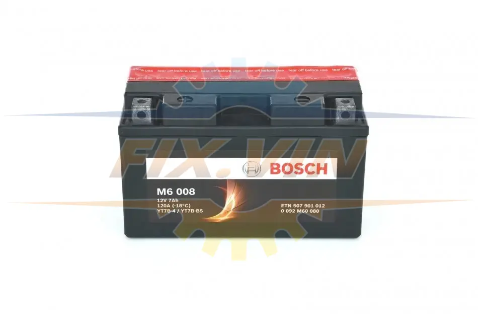 Мотоциклетна АКБ AGM 12V 7 А*ч 120А - заміна на 0986FA1190 BOSCH 0 092 M60 080 (фото 1)