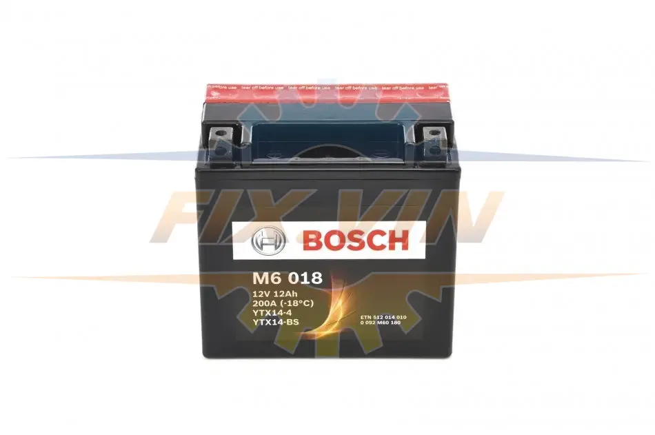 Акумулятор сухозаряджений AGM 12Ah 200А BOSCH 0 092 M60 180 (фото 1)