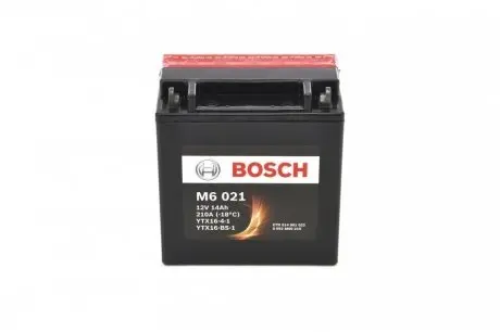 Мотоциклетна акумуляторна батарея AGM 12V 14 А*ч 210А - кратн. 2 шт BOSCH 0092M60210