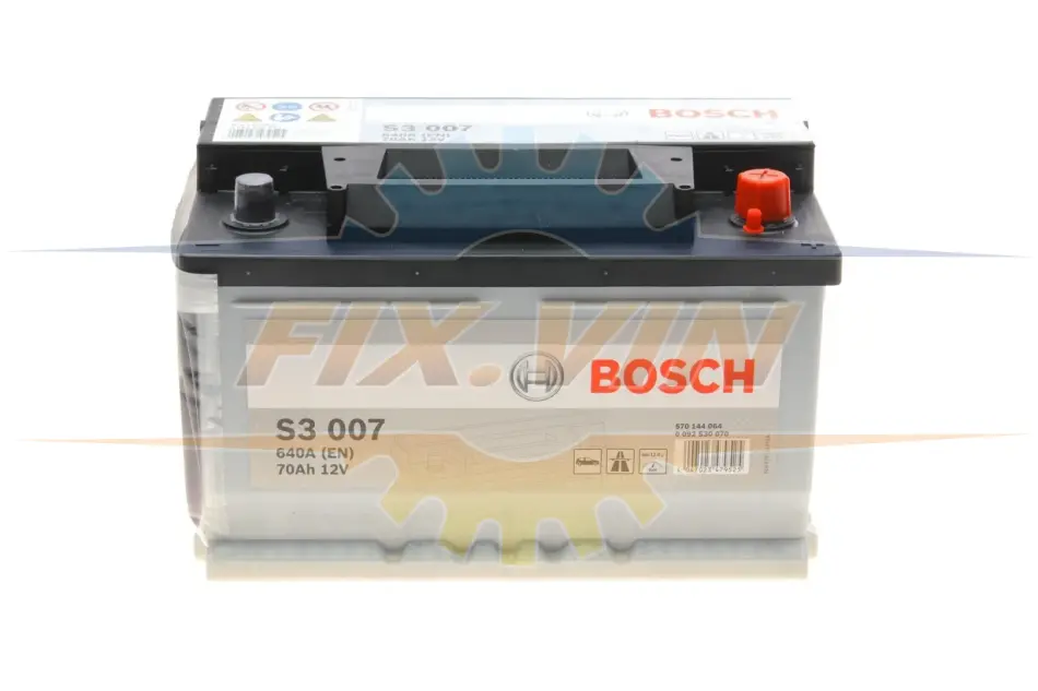 Акумулятор Bosch 12В/70Аг/640А/15,73кг BOSCH 0 092 S30 070 (фото 1)