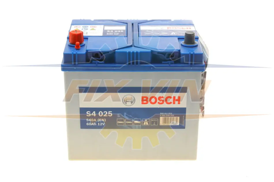 Акумулятор Bosch 12В/60Аг/540А/14,11кг BOSCH 0 092 S40 250 (фото 1)