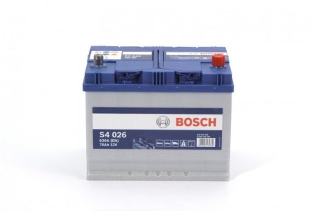 Акумулятор 70Ah-12v (S4026) (261x175x220),R,EN630(Азія) BOSCH 0092S40260