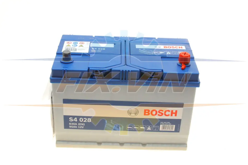 Акумулятор 95Ah-12v (S4028) (306x173x225),R,EN830(Азія) BOSCH 0 092 S40 280 (фото 1)