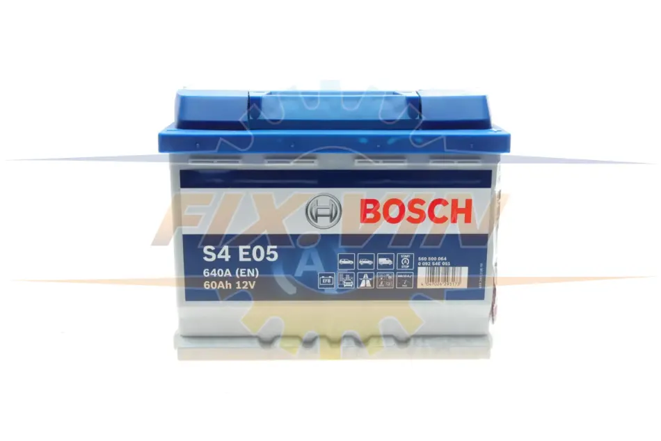 Акумулятор Bosch 12В/60Аг/640А/16,67кг BOSCH 0 092 S4E 051 (фото 1)