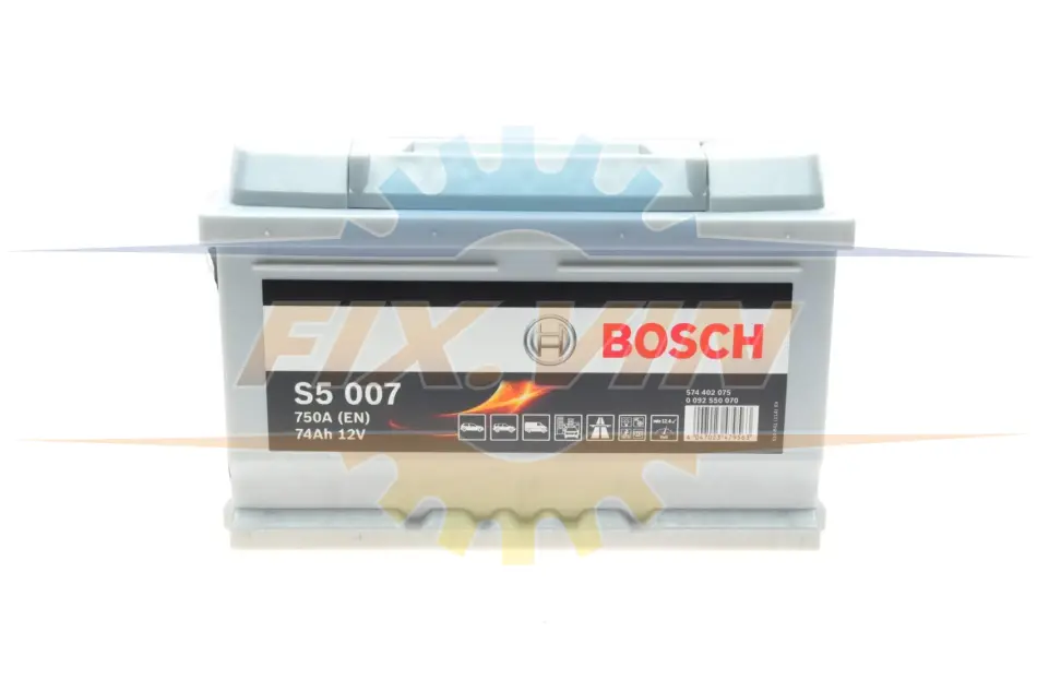 Акумулятор 74Ah-12v (S5007) (278x175x175),R,EN750 BOSCH 0 092 S50 070 (фото 1)