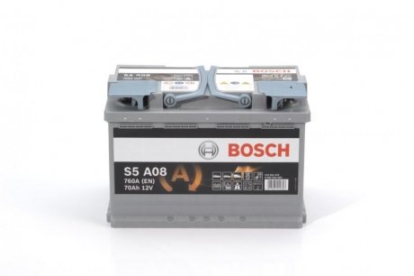 АКБ S5 AGM SILVER 70 А*ч -/+ 760A BOSCH 0 092 S5A 080