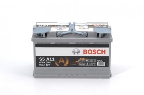 АКБ S5 AGM SILVER 80 А*ч -/+ 800А BOSCH 0 092 S5A 110