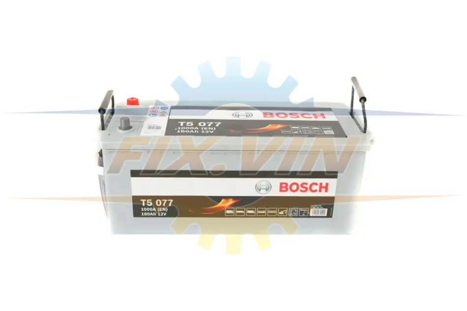 Акумулятор 180Ah-12v (T5077) (513x223x223),полярність зворотна (3),EN1000 BOSCH 0 092 T50 770 (фото 1)