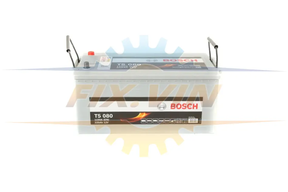 Акумулятор 225Ah-12v (T5080) (518x276x242),полярність зворотна (3),EN1150 BOSCH 0 092 T50 800 (фото 1)