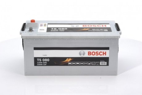 Акумулятор 225Ah-12v (T5080) (518x276x242),полярність зворотна (3),EN1150 BOSCH 0 092 T50 800