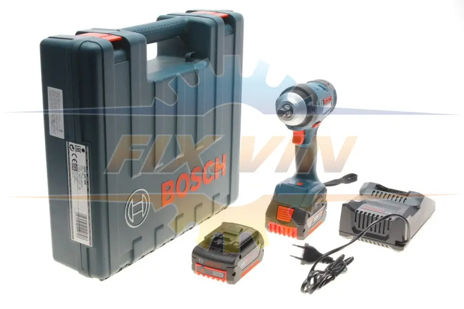 Гайковерт акумуляторний 1/2" (400 Nm) 18V з 2 акб + зарядний пристрій BOSCH 0 601 9K0 020 (фото 1)