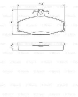 Колодки гальмівні (передні) Skoda Favorit 90-97 BOSCH 0986424373 (фото 1)