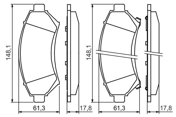 Колодки гальмівні дискові BOSCH 0 986 424 466 (фото 1)