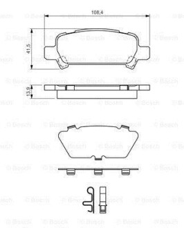 Колодки гальмівні дискові SUBARU Forester Impreza 2.0i/Legacy 3.0i -07 BOSCH 0986424650