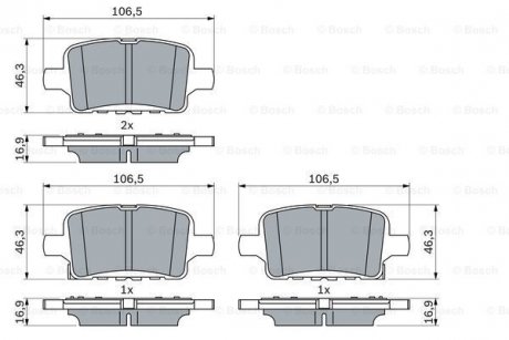 Гальмівні колодки дискові BOSCH 0986424870