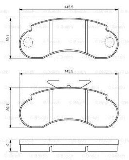 Комплект тормозных колодок, дисковый тормоз BOSCH 0986460947