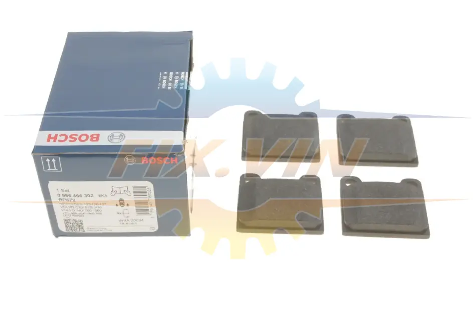Колодки гальмівні дискові VOLVO S70/V70/850/940-960 -02 BOSCH 0986466302 (фото 1)