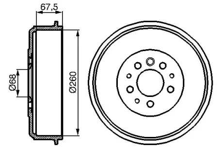 A_Гальмівний барабан VW T4 \'\'90-03 BOSCH 0986477046