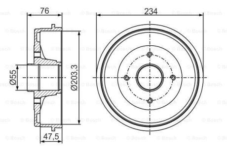 Барабан тормозной (+ABS) BOSCH 0986477290