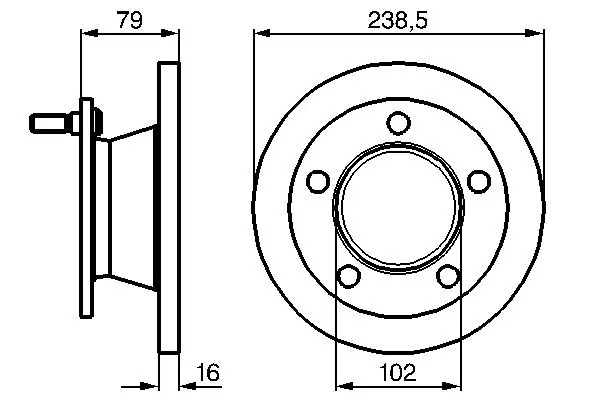 Диск гальмівний передн Лів/Прав MERCEDES MB (W631) 2.0D/2.4D 02.88-02.96 BOSCH 0986478357 (фото 1)