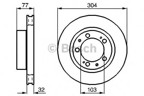 Гальмівний диск AUDI/PORSCHE 80/928/944 \'\'FL - знято з вир-ва BOSCH 0986478408 (фото 1)
