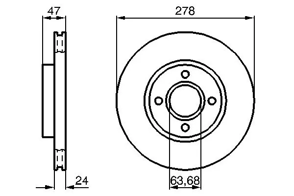 Тормозной диск BOSCH 0986478427 (фото 1)