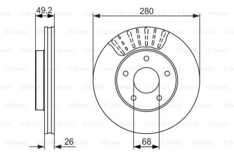 Диск гальмівний NISSAN Maxima QX A32 \'\'F \'\'97-00 BOSCH 0986479678