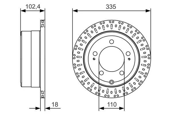 Диск гальмівний TOYOTA Land Cruiser J6/J7/J10 \'\'R \'\'98-07 BOSCH 0986479A61 (фото 1)