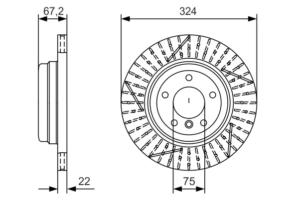 Диск гальмівний BMW 1 E81/3 E90 \'\'R "05-13 BOSCH 0986479A78 (фото 1)