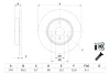 Гальмівний диск передн Smart Fortwo -07, City-Coupe -04, Roadster -05 BOSCH 0986479E74 (фото 1)