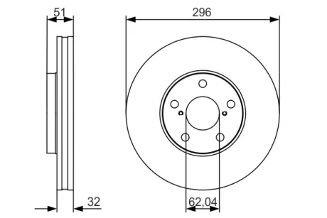Диск гальмівний LEXUS GS300/GS430/SC430 \'\'F \'\'3,0-4,3 \'\'97-10 - кратн. 1 шт BOSCH 0986479R20