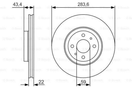 Диск гальмівний ALFA ROMEO/CITROEN/FIAT/LANCIA/PEUGEOT \'\'F \'\'92>> PR2 BOSCH 0986479S01