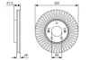 Диск гальмівний HYUNDAI Tucson/Sonata/ix35 \'\' F \'\'2,0i-2,0CRDI \'\'04>> PR2 BOSCH 0 986 479 S14 (фото 2)