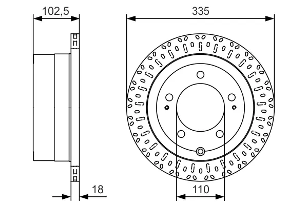Диск гальмівний TOYOTA Land Cruiser J6/J7/J10 \'\'R \'\'98-07 PR2 BOSCH 0986479U32 (фото 1)
