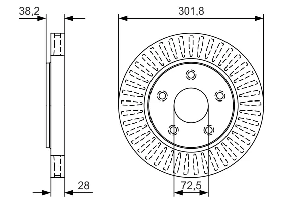 Тормозной диск BOSCH 0986479U45 (фото 1)