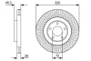 Диск торм передн ford edge 3.5 4x4 09.2006 - 12.2014 BOSCH 0986479W04 (фото 1)