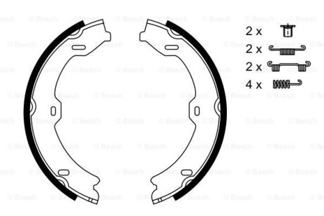 Колодки гальмівні барабан (ручник) MERCEDES W221 "05>> BOSCH 0986487725