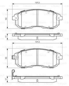 Гальмівні колодки дискові SUZUKI/NISSAN SX4,Tiida,Juke,Cube 1,5-1,9 06- BOSCH 0986494337