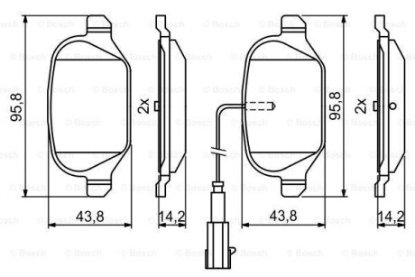 Гальмівні колодки дискові BOSCH 0986494779