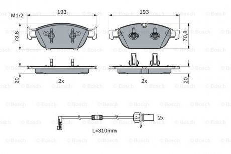 Гальмівні колодки дискові BOSCH 0986494986