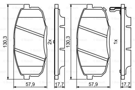 Колодки гальмівні дискові KIA Cee\'d \'\'F 1.4-1.6 \'\'07-12 - заміна на 0986424811 BOSCH 0 986 494 995 (фото 1)