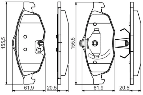 Комплект тормозных колодок BOSCH 0986495161