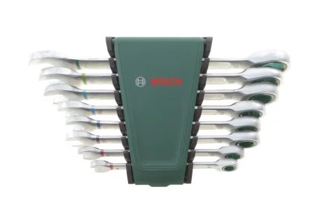Набір ключів ріжково-накидних з тріскачкою 9-19 мм 8 од. BOSCH 1600A027PS