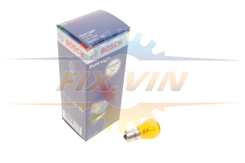 Лампа розжарювання PY21W 12V 21W BAU15s PURE LIGHT (вир-во Bosch) BOSCH 1 987 302 213 (фото 1)