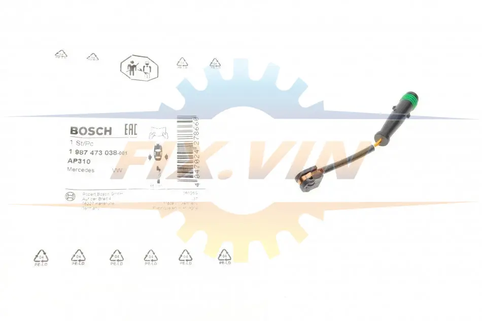 Датчик зносу гальмівних колодок BOSCH 1 987 473 038 (фото 1)